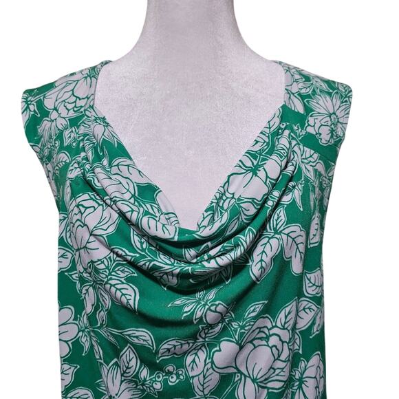 GEORGE Stretch Floral Sleeveless Blouse Crow Neck Size XL Casual Cottagecore - Picture 2 of 8